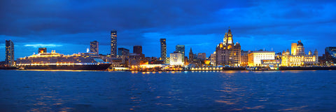 Queen Victoria across the Liverpool skyline - Blue