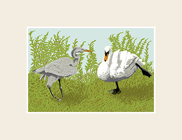 Swans And Heron Fridge Magnet